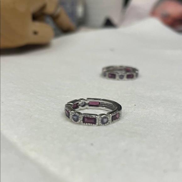 5 Judith Ripka Sterling Silver Set of Stackable Rings - Picture 3 of 6